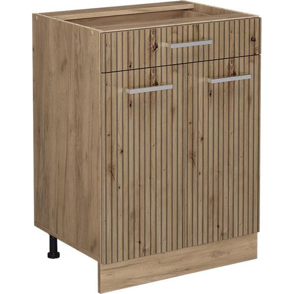 Vicco Mobiletto Base Per Cucina R-Line, 60 Cm Con Cassetto, Senza Piano Di Lavoro, Rovere Artigianale/Quercia Dorata-image