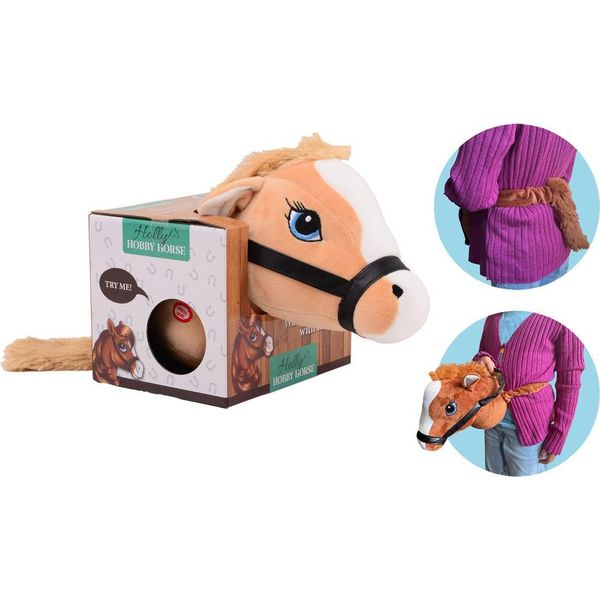 Johntoy Peluche Testa Di Cavallo Con Elastico E Suono Beige-image