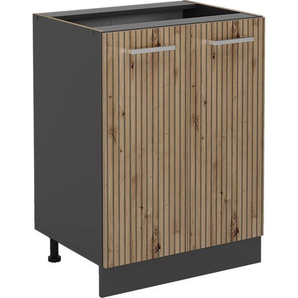 Vicco Mobiletto Base Cucina R-Line, 60 Cm Senza Piano Di Lavoro, Rovere Artigianale/Antracite-image