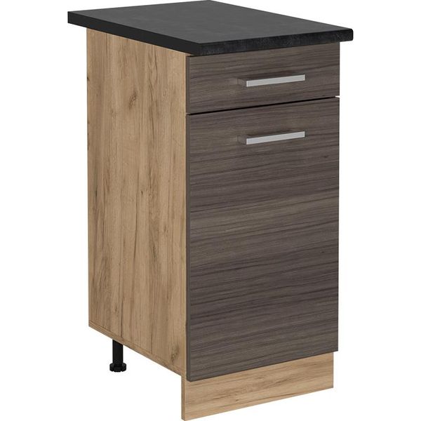 Vicco Mobiletto Base Per Cucina R-Line, 40 Cm , Pl Antracite, Grigio Nobile/Quercia Dorata-image