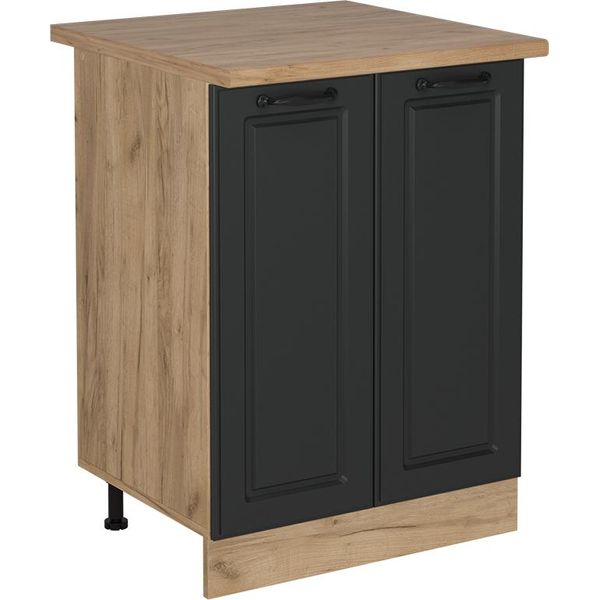 Vicco Mobiletto Base Cucina R-Line, 60 Cm , Pl Rovere, Antracite Casa Di Campagna/Quercia Dorata-image