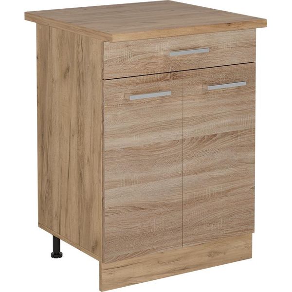 Vicco Mobiletto Base Per Cucina R-Line, 60 Cm Con Cassetto, Pl Rovere, Sonoma/Quercia Dorata-image