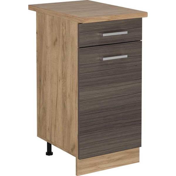 Vicco Mobiletto Base Per Cucina R-Line, 40 Cm , Pl Rovere, Grigio Nobile/Quercia Dorata-image