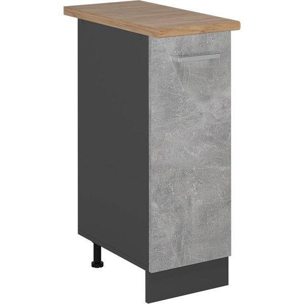 Vicco Armadio Cucina Dispensa Alto R-Line, 30 Cm , Pl Rovere, Calcestruzzo/Antracite-image