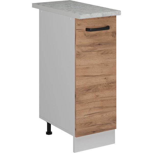 Vicco Armadio Cucina Dispensa Alto R-Line, 30 Cm Pl Marmo, Quercia Dorata/Bianco-image