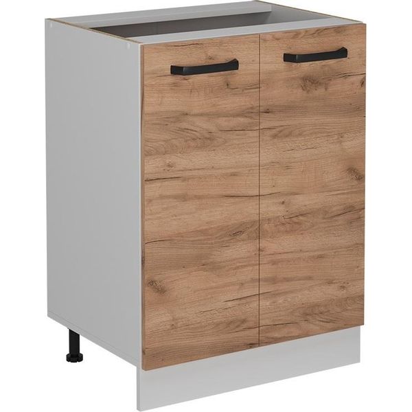 Vicco Mobiletto Base Cucina R-Line, 60 Cm Senza Piano Di Lavoro, Quercia Dorata/Bianco-image