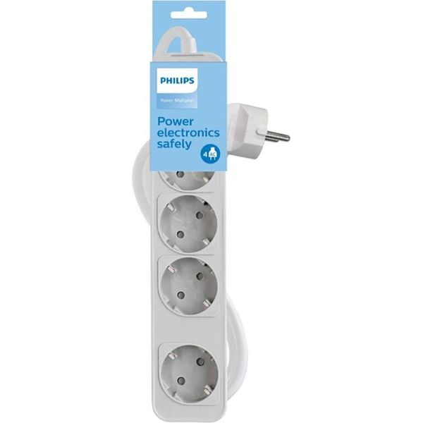 Philips Chp2144W 4 Prese Con Interruttore Multiplo Trasparente Taglia Unica / Spina Ue 220V Trasparente Taglia Unica-image