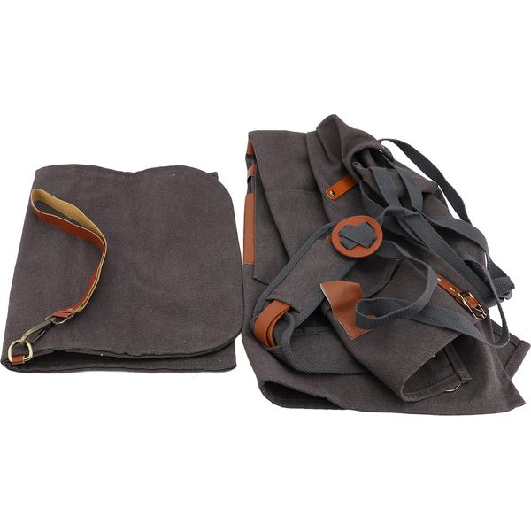 Grembiule In Tela Grembiule Idrorepellente Resistente Agli Oli Grembiule Da Taglio Trasversale Con Tasche Multiple Grembiule Da Lavoro Regolabile Per La Lavorazione Del Legno E La-image