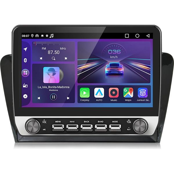 10.1" Android 15 Car Radio Carplay Per Skoda Octavia 2013-2018 Gps Navi Wifi Bt Dab+ Swc Usb 6+128G"-image