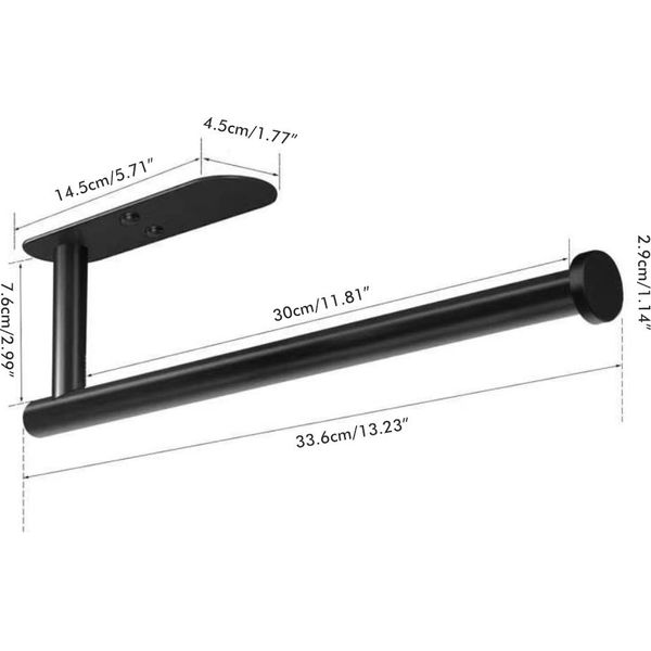 Porta Asciugamani Di Carta Montaggio A Parete Sotto L'armadio Foratura Autoadesiva Porta Rotoli Di Asciugamani Di Carta In Acciaio Inox Per Cucina Bagno Rack Antiruggine-image