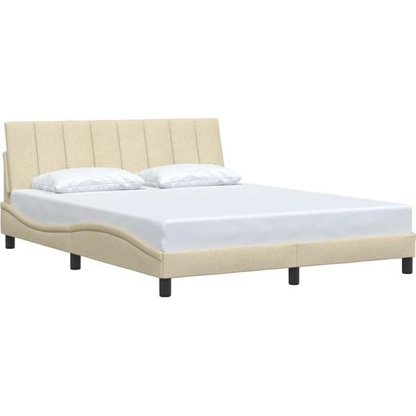 Vidaxl Struttura Letto Senza Materasso "Hanko"" Crema 160X200 Cm Tessuto"-image
