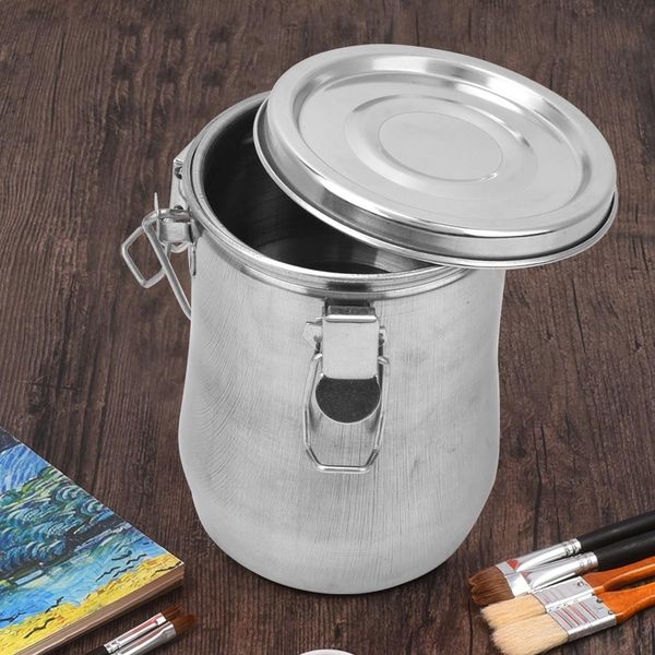 Lavapennelli In Acciaio Inox, Sistema Di Pulizia Dei Pennelli A Prova Di Perdite, Pulitore Ermetico Per Pennelli, Articoli Per L'arte-image