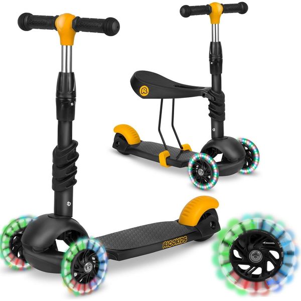 Monopattino A Tre Ruote Ricokids Cubi - Nero E Arancione-image