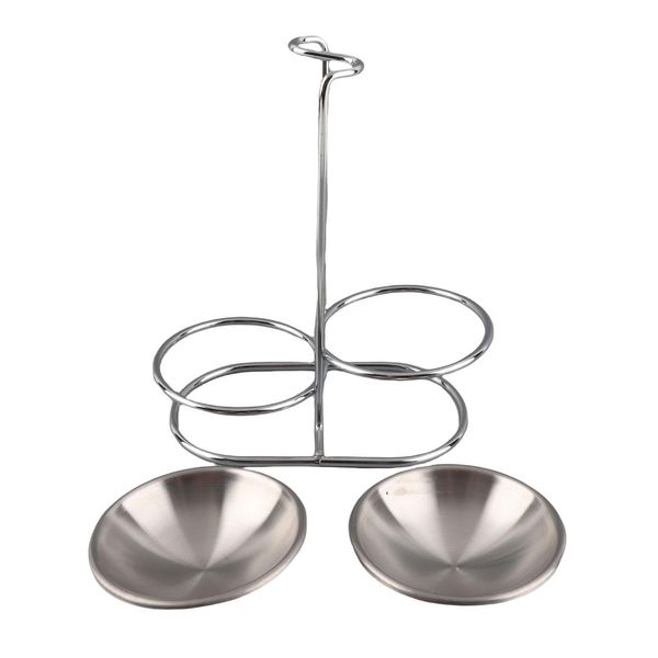 Portamestoli Verticale, Portacucchiai, In Acciaio Inox, Pratico Portautensili Da Cucina Per Pentole, Portapentole, Color Argento, Con 2 Piatti-image