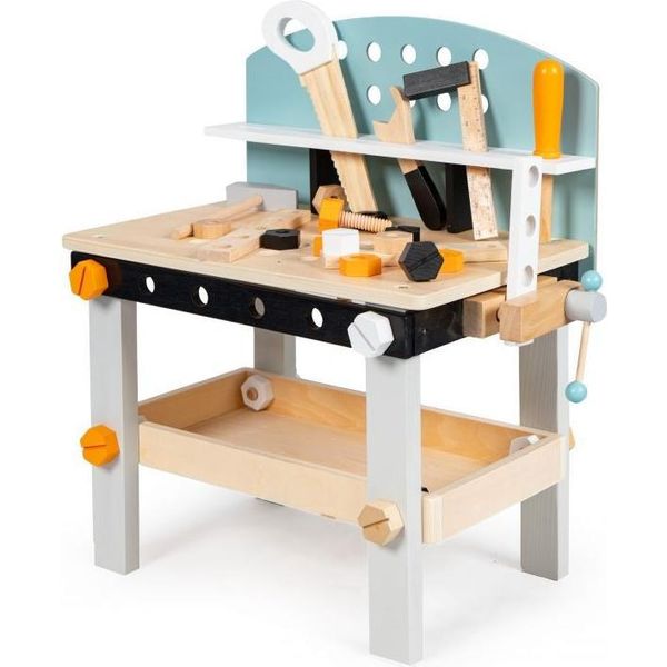 Tavolo Portautensili Da Banco Per Bambini In Legno Con 38 Pezzi Ecotoys-image