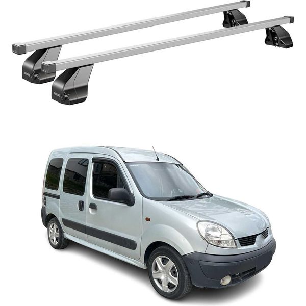 Portapacchi Menabo Per Nissan Kubistar 2003-2009 Grigio Acciaio 2 Pezzi-image