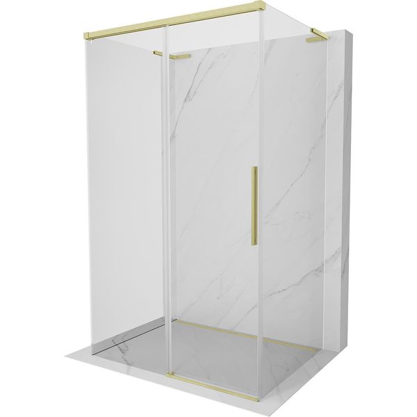 Mexen Rox-3S L Cabina Doccia 3 Lati Scorrevole 120 X 110 Cm, Trasparente, Oro Spazzolato - 8C2L-120-110-55-00-3S-image