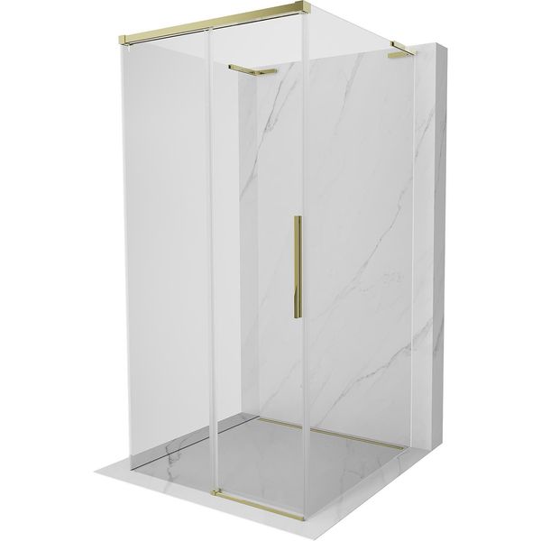 Mexen Rox-3S L Cabina Doccia A 3 Lati Scorrevole 95 X 95 Cm, Trasparente, Oro - 8C2L-095-095-50-00-3S-image
