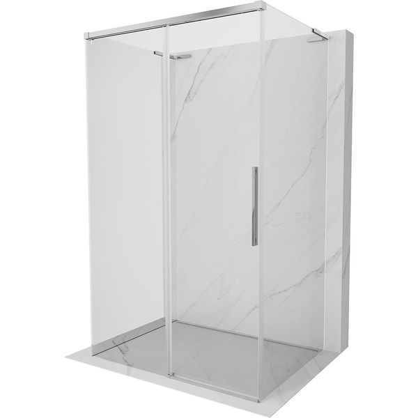 Mexen Rox-3S L Cabina Doccia A 3 Lati Scorrevole 160 X 120 Cm, Trasparente, Cromo - 8C2L-160-120-01-00-3S-image