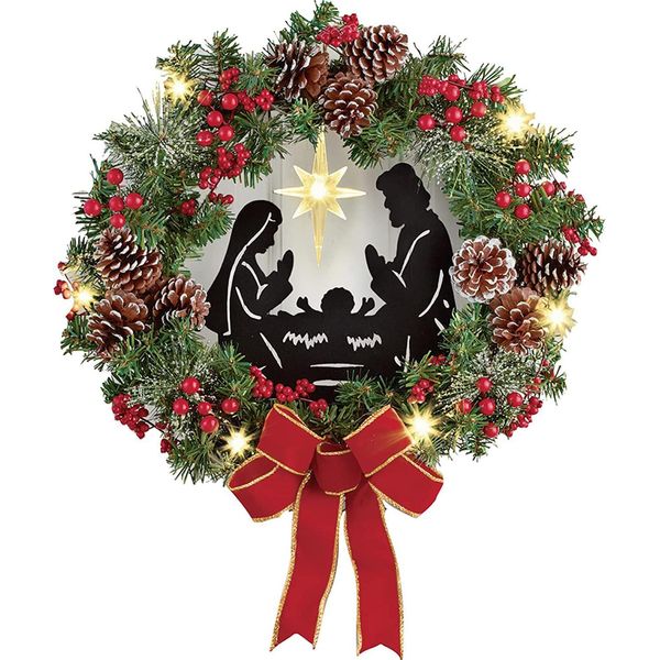 Ghirlanda Natalizia Per Presepe, Artificiale, Decorativa Per Camino, Porta, Finestra, Decorazione Murale-image
