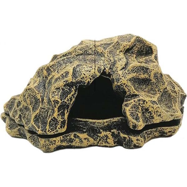 Inf Rifugio Roccioso In Resina Per Rettili: Grotta Per Geco, Lucertola E Serpente Bronzo-image
