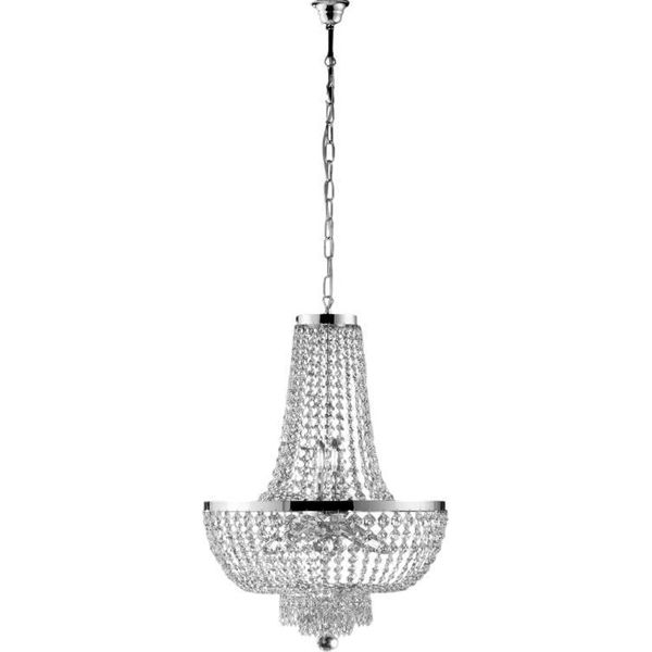 Mozart Lampadario In Ferro E Ottone Cromato Con Strass 8 Luci 134 Ø50 BL189-8-CR-image