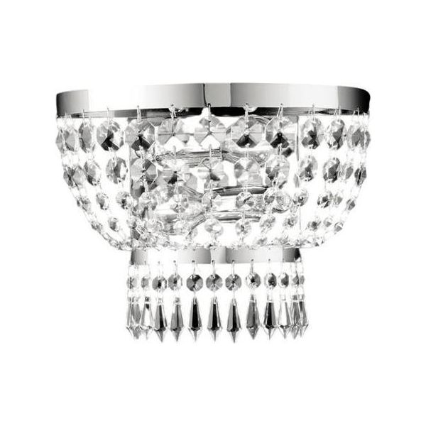 Mozart Applique In Ferro E Ottone Cromato Con Strass 2 Luci .27 P.14 BL189-AP2-CR-image