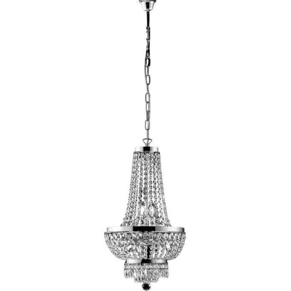 Mozart Lampadario In Ferro E Ottone Cromato Con Strass 5 Luci 130 Ø35 BL189-5-CR-image