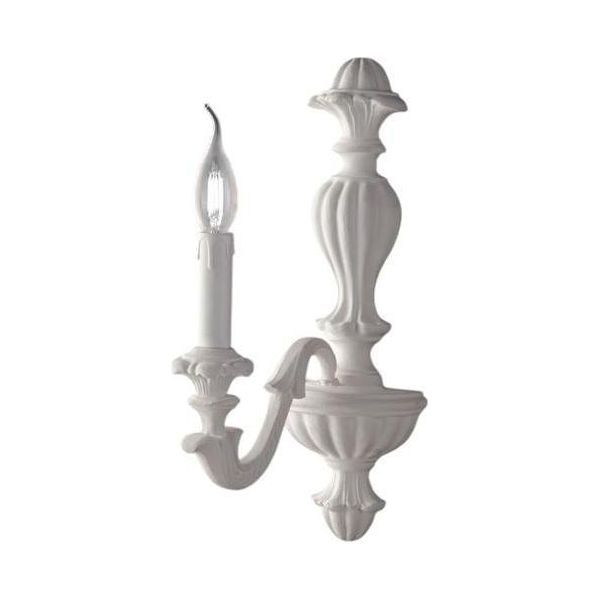 Leonardo Applique In Legno Bianco Shabby 1 Luce .14 P.24 BL180-AP1-BCO-image