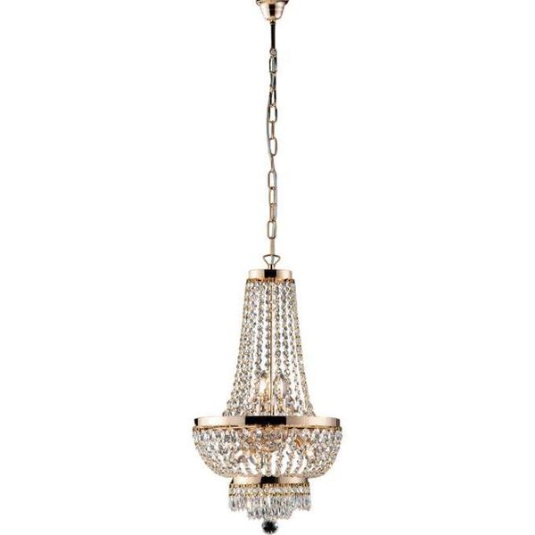 Mozart Lampadario In Ferro E Ottone Dorato Con Strass 5 Luc 130 Ø35 BL189-5-OR-image