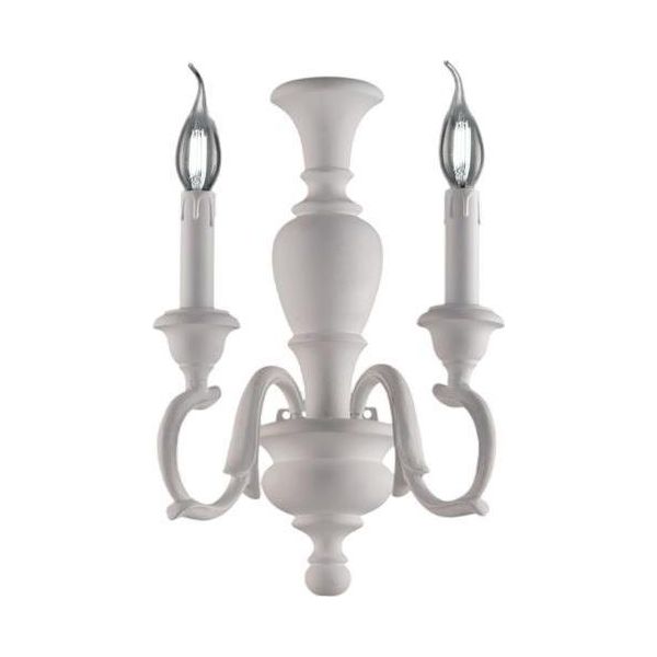 Fiorenza Applique In Legno Bianco Shabby 2 Luci .18 P.16 BL172-AP2-BCO-image