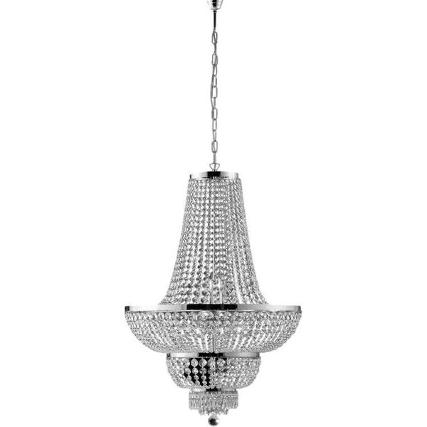 Mozart Lampadario In Ferro E Ottone Cromato Con Strass 10 Luci 155 Ø65 BL189-10-CR-image