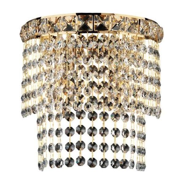 Wagner Applique In Ferro E Ottone Dorato Con Strass 2 Luci .14 P.21 BL266-AP2-OR-image