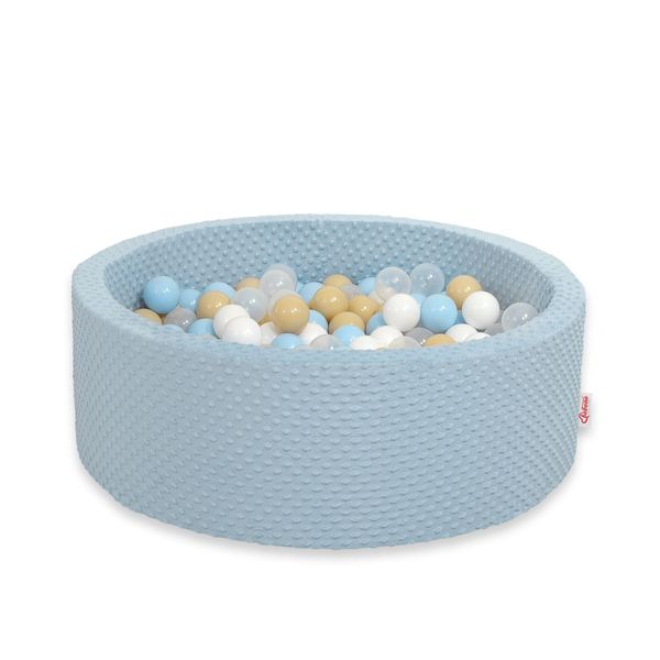 Piscina Di Minky Asciutta H-30 Cm Con Palline 300Pz. - Blu Nebbioso-image