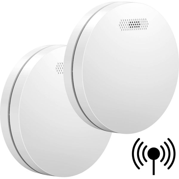 Aroha Link Rilevatore Di Fumo Collegabile - Batteria Da 10 Anni, Sensore Fumo Interconnesso - Allarme Anticendio - 2 Pezzi-image