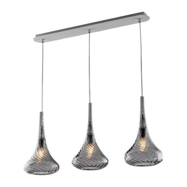 Nemesi Binario In Ferro Con Vetri Grigio Pyrex 3 Luci L.75 X 10 BL280-BIN3-GR-image