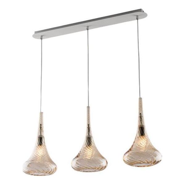 Nemesi Binario In Ferro Con Vetri Ambra Pyrex 3 Luci L.75 X 10 BL280-BIN3-AM-image