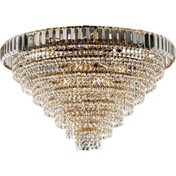 Vladimir Plafoniera In Ferro E Ottone Dorato Con Strass 8 Luci H.43 Ø62 BL263-PL8-OR-image