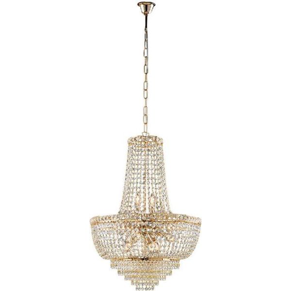 Wagner Lampadario In Ferro E Ottone Dorato Con Strass 8 Luci 133 Ø52 BL266-8-OR-image