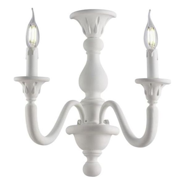 Lucca Applique In Legno Bianco Shabby 2 Luci .35 P.21 BL271-AP2-BCO-image