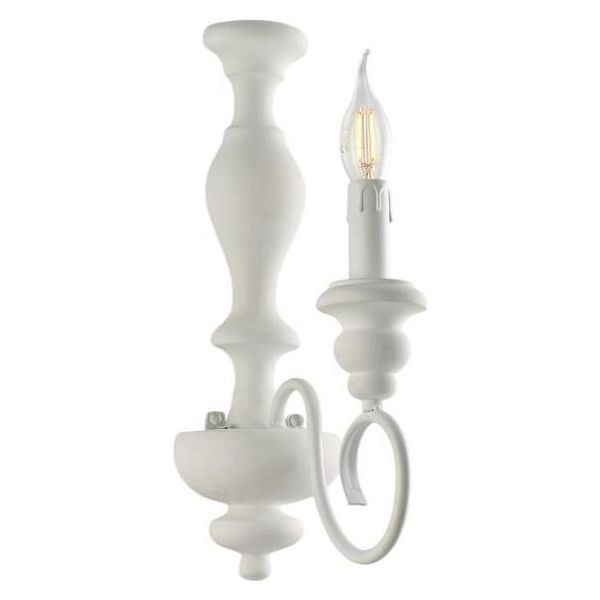 Cascina Applique In Legno E Ferro Laccato Bianco Shabby 1 Luce .13 P.21 BL265-AP1-BCO-image