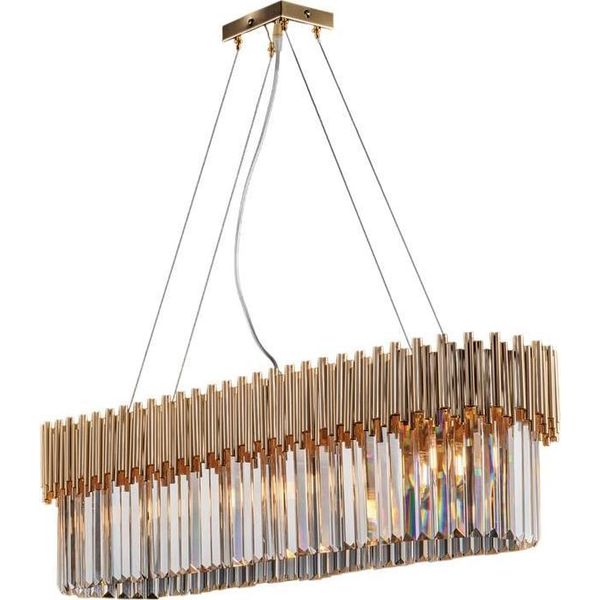 Ravel Sospensione In Ferro Dorato Con Strass 8 Luci L.93 X 50 BL268-8-OR-image