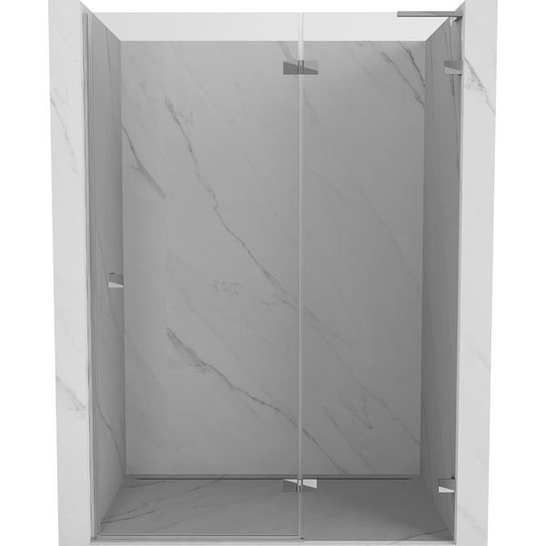 Mexen Lunar L Porta Doccia A Battente Destra 135 Cm, Trasparente, Cromo - 834L-135-000-01-00-P-image
