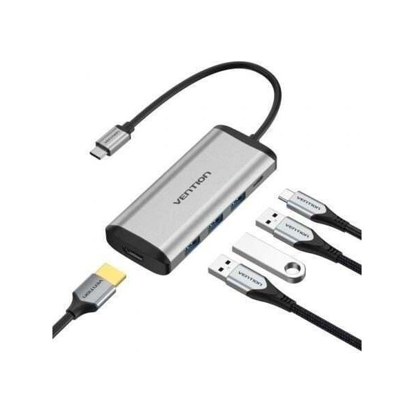 Docking Usb Tipo-C Vention Cnbhb/ 1Xhdmi/ 3Xusb/ 1Xusb Tipo-C Pd/ Grigio-image