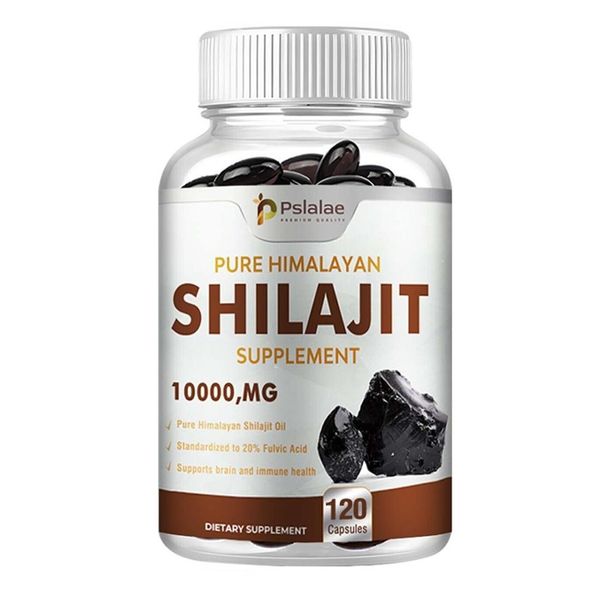 Shilajit 10000Mg (120 Capsule) Integratore Alimentare, Energia, Resistenza, Forza, Cervello, Memoria, Concentrazione, Sistema Immunitario, Metabolismo-image