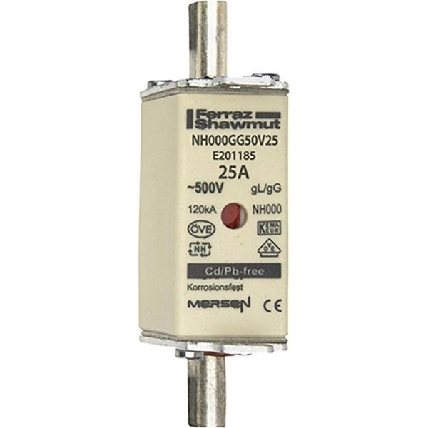 NH-ZERO 25A, Taglia 000, AC500V - Hrc NH000 25A NH000G Fusibile A Bassa Tensione...-image