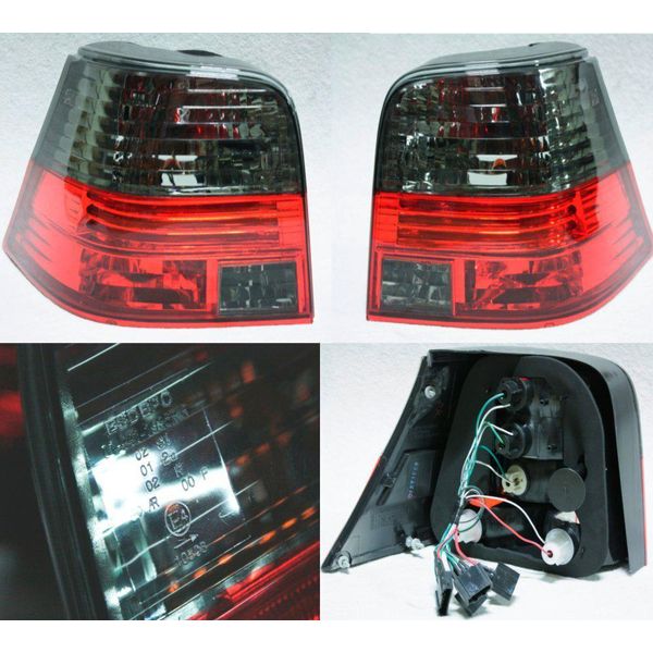 Fanali Posteriori Sinistro + Destro Nero Rosso Per Vw Golf 4 Iv 1997-2005-image