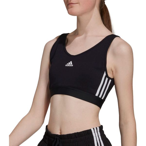 Adidas Reggiseno Donna Bustier Con Ferretto Crop Top Active Comfort Flex Essentials 3-Strip-image