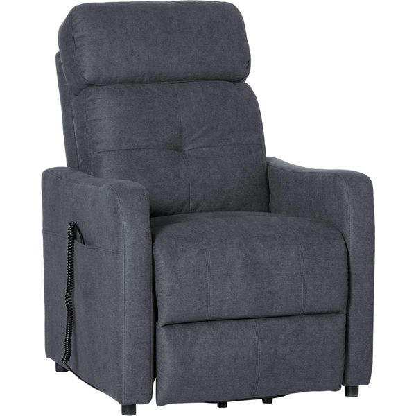 Homcom Poltrona Elettrica Reclinabile Poltrona Tv Poltrona Con Supporto Per L'alzata Poltrona Reclinabile Con Funzione Di Reclinazione Con Telecomando Tessuto In Poliestere Grigio Acciaio 71 X 94 X104 Cm-image