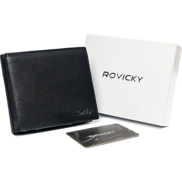 Portafoglio Orizzontale Da Uomo Con Zip, In Vera Pelle, Rfid Stop - Rovicky-image
